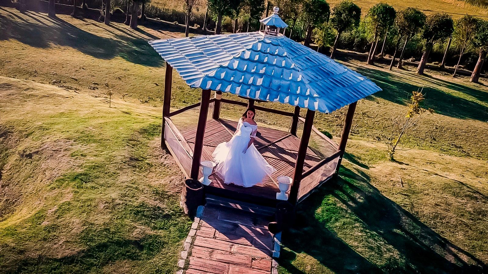 Horse carriage arrival at night