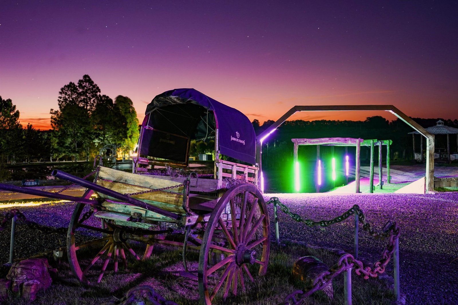 Party lights at night